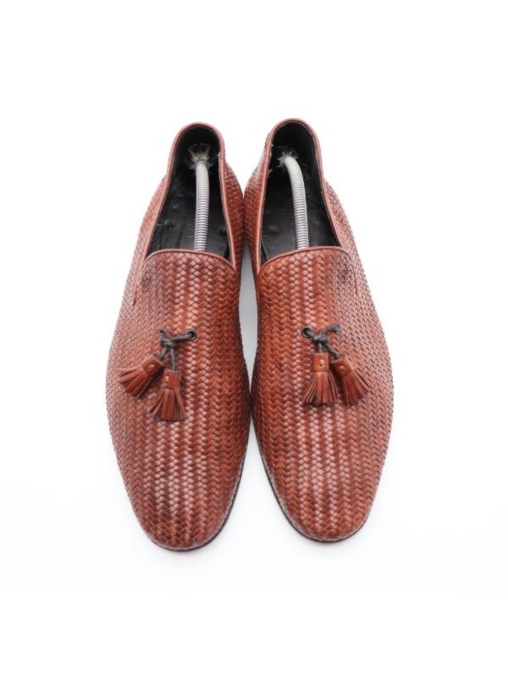 Canali Woven Tassel  Dress Shoes Men's Size EU 45 Brown Slip On Leather